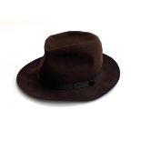 A Herbert Johnson brown racing trilby, size 7 1/4