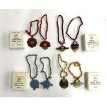 A collection of four pairs of ladies and gents Royal Hong Kong Jockey Club medals, 1972-73 'No.