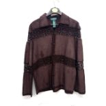 A Ralph Lauren 'Petit' crochet, wool, and faux suede cardigan, size P/L; together with a Real