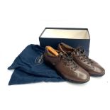 A new pair of Charles Tyrwhitt brown leather lace up shoes, with box, in Church's shoe bags, size 9