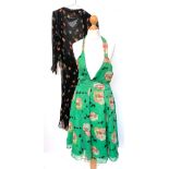 A vintage summer dress with butterflies and flowers, by Max C of London, size M; together with one
