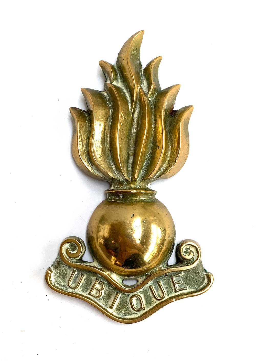 A Royal Artillery brass crest, 18cm high