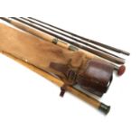 Farlow and Co Ltd. London Greenheart Salmon Rod 14ft 6?, Holdfast logo, original Farlows bag,