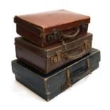 Three gent's small suitcases, the largest 46cm wide