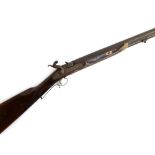 A small antique percussion single barrel rifle, the barrel stamped 'No.925', length of barrel 27"