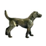 A late 19th/early 20th century cast metal figure of a foxhound, 11cmL