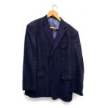 A needlepoint navy cord jacket, chest 44"