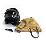 A Military Aircrew Helmet Mk4a, medium broad, with spare boom mic, (RAF spec), with cloth helmet bag