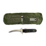 An RAF Mk3 Aircrew emergency survival knife with sheath and lanyard