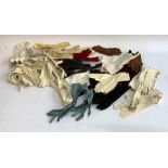 A mixed lot of ladies gloves, suede, leather and others, some unworn, some long, various sizes, some