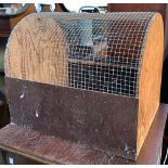 A vintage rabbit/poultry carrying cage, 50cmW