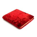 Edgar Allan Poe, 'The Bells', in unusual red velvet binding with embossed title to cover,