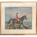 After Sir Alfred Munnings, 'The Huntsman' published 1953 by Frost & Reed, 49x60cm