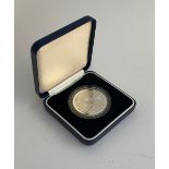 A sterling silver proof Falkland Islands Liberation crown in presentation case, with paperwork (25,