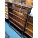 A 19th century stained pine bookshelf, five shelves, 90cmW