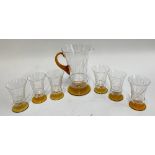 An Art deco glass water decanter set