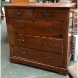 An early 20th century mahogany chest of two short over three long drawers, 103x50x100cm