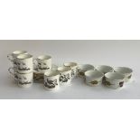 A set of Royal Worcester coffee cans (8) and saucers (8); together with Royal Worcester ramekins