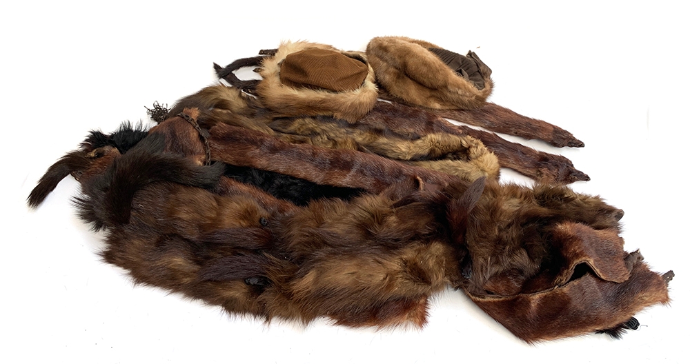 A quantity of fur trimmings and hats, mainly mink