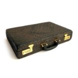 An Amiet black elephant hide attache case, 46x30x9cm