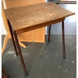 A vintage school desk, hinged lid, 61x47x68cmH