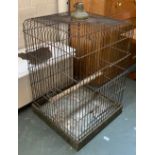 A large Victorian hanging parrot cage, 51x51x77cmH