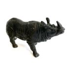 A cast metal figure of a rhino, 30cmL
