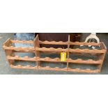 A scratch built 30 bottle wine rack, 115cmW