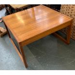 A mid century teak coffee table, 76x76x45cm