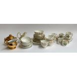 A mixed lot of ceramics to include Coalport white and gilt part tea set; Royal Worcester floral