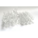 A set of Stuart Crystal wine glasses, various other cut glassware, Sherry and Port glasses etc