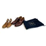 A pair of Jonelle New England brown leather brogues, size 10.5; with a pair of Churches trees and