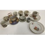 A quantity of Nursery china to to include Baa Baa Black Sheep cup and saucer (af); Magic