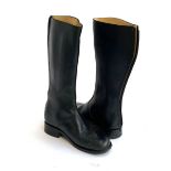 A pair of Bill Bird Shoes England, black leather ladies biker boots