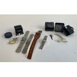 A mixed lot of watch related items, Breil and Kenneth Cole bracelets; a Rotary commercial watch