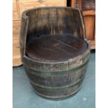 A barrel chair with removable seat, overall 64cmH, seat height 41cmH