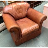 A very comfortable 20th century brown leather armchair, approx. 100cmW