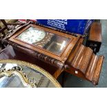 A mahogany and parquetry wall clock, 90cmH