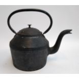 A very large cast iron kettle, 33.5cmH