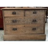 An oak chest of two short over two long drawers, on plinth base, 106x47x79cmH