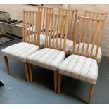 A set of six modern Ercol dining chairs with stuffover seats