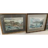 Two 20th century watercolours, depicting harbour scenes, each 27x37cm (2)