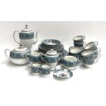 A Wedgwood Florentine part dinner service comprising dinner plates, bowls, coffee pot, teacups and