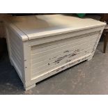 A white painted pine blanket box, 99cmW