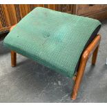 A mid century G-plan sloped footstool; together with a mid century vinyl topped