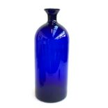 A large Bristol blue glass bottle vase, 53cmH