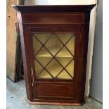 A mahogany glazed corner cupboard, 70cmW