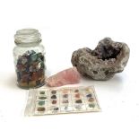 Natural history interest, a quantity of crystals and minerals to include a piece of rose quartz