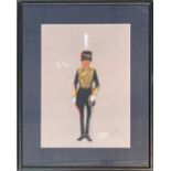 Sapper, 'The Troop', watercolour study of an officer, 36x26cm