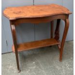 A mahogany side table with shaped top and undershelf, 74cmW